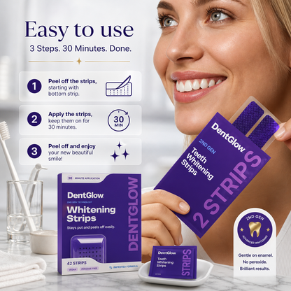 DentGlow™ Purple Whitening Strips – Peroxide-Free, No Sensitivity